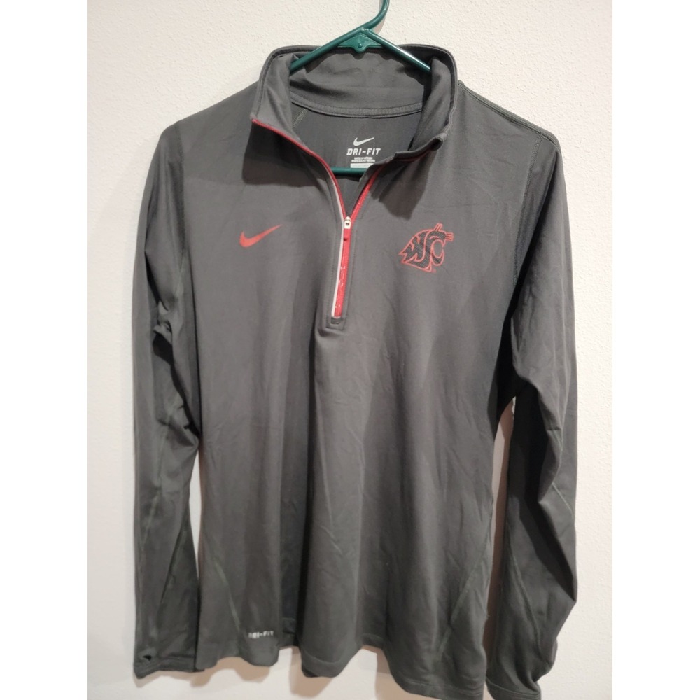 WSU Washington State Cougars NIKE Dri-Fit Women's Large Long Sleeve Pullover Zip